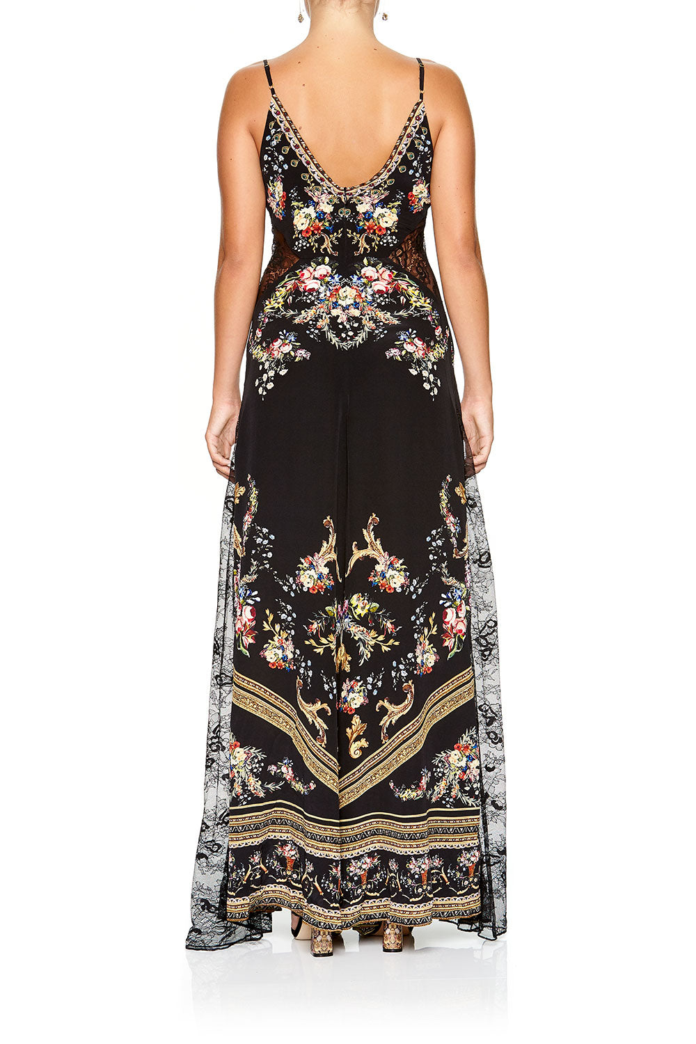 CAMILLA JUMPSUIT WITH LACE INSERT FRIEND IN FLORA