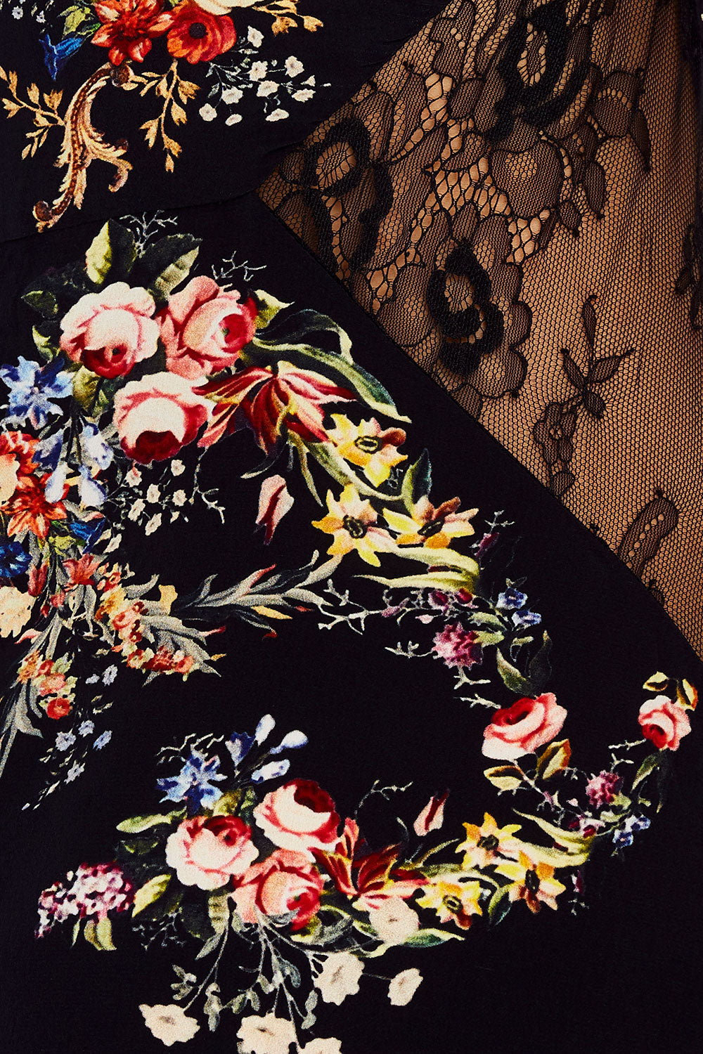 CAMILLA JUMPSUIT WITH LACE INSERT FRIEND IN FLORA