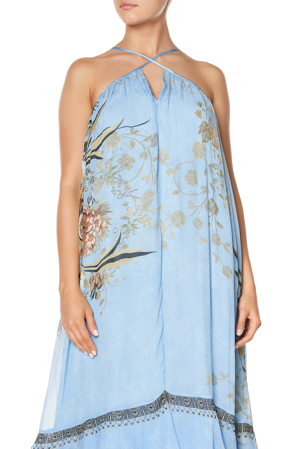 KEYHOLE NECK LONG DRESS FAIRY FOUNTAIN