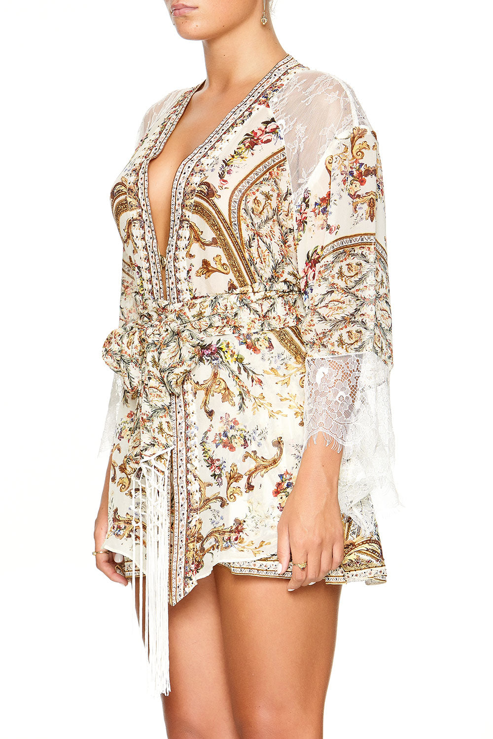 CAMILLA KIMONO WITH EMBROIDERY INSERT OLYMPE ODE