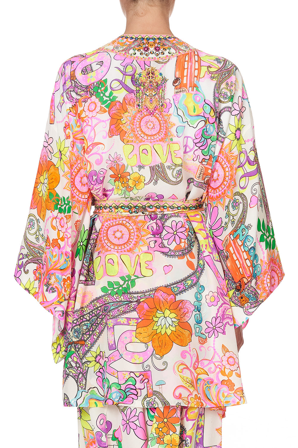 KIMONO WITH TIE BELT LET THE SUN SHINE