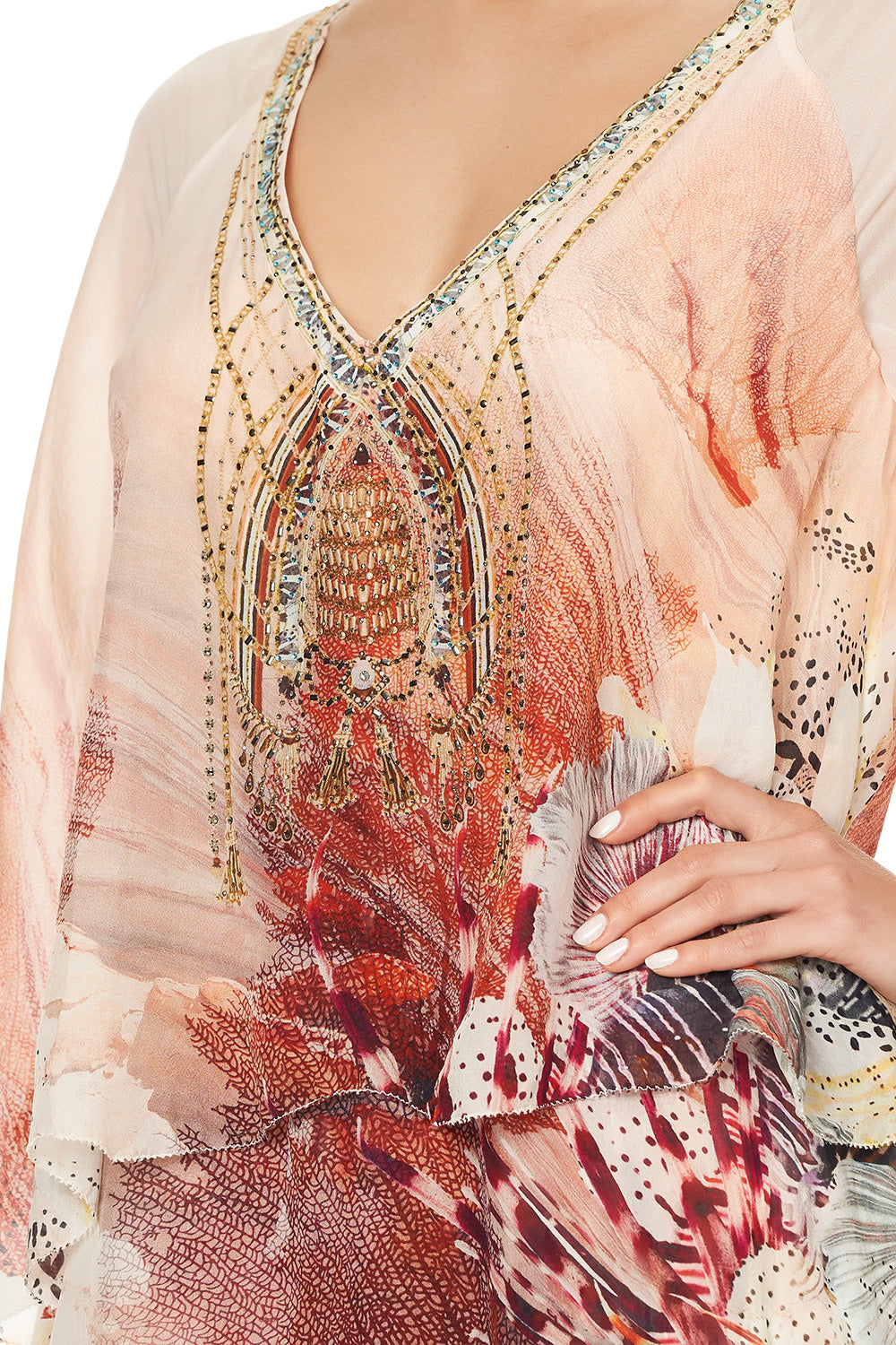 LAYERED FRILL SHORT DRESS COASTAL TREASURE