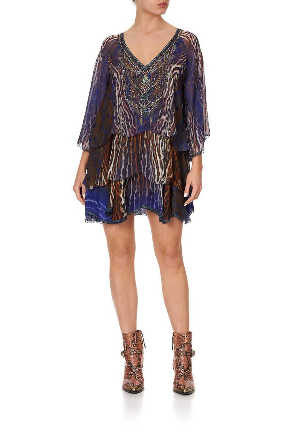 LAYERED FRILL SHORT DRESS KOMODO QUEEN