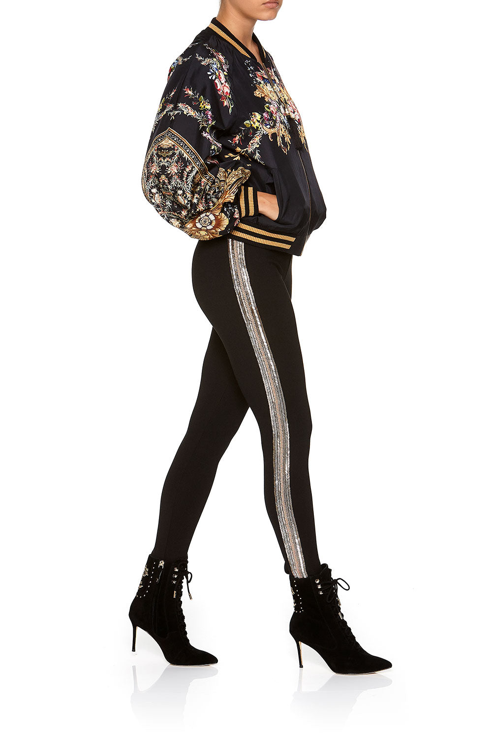 PONTE LEGGINGS WITH SIDE DETAIL FRIEND IN FLORA