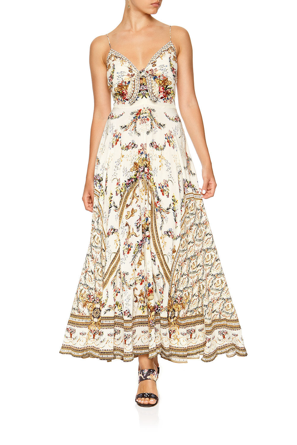 LONG DRESS WITH TIE FRONT OLYMPE ODE