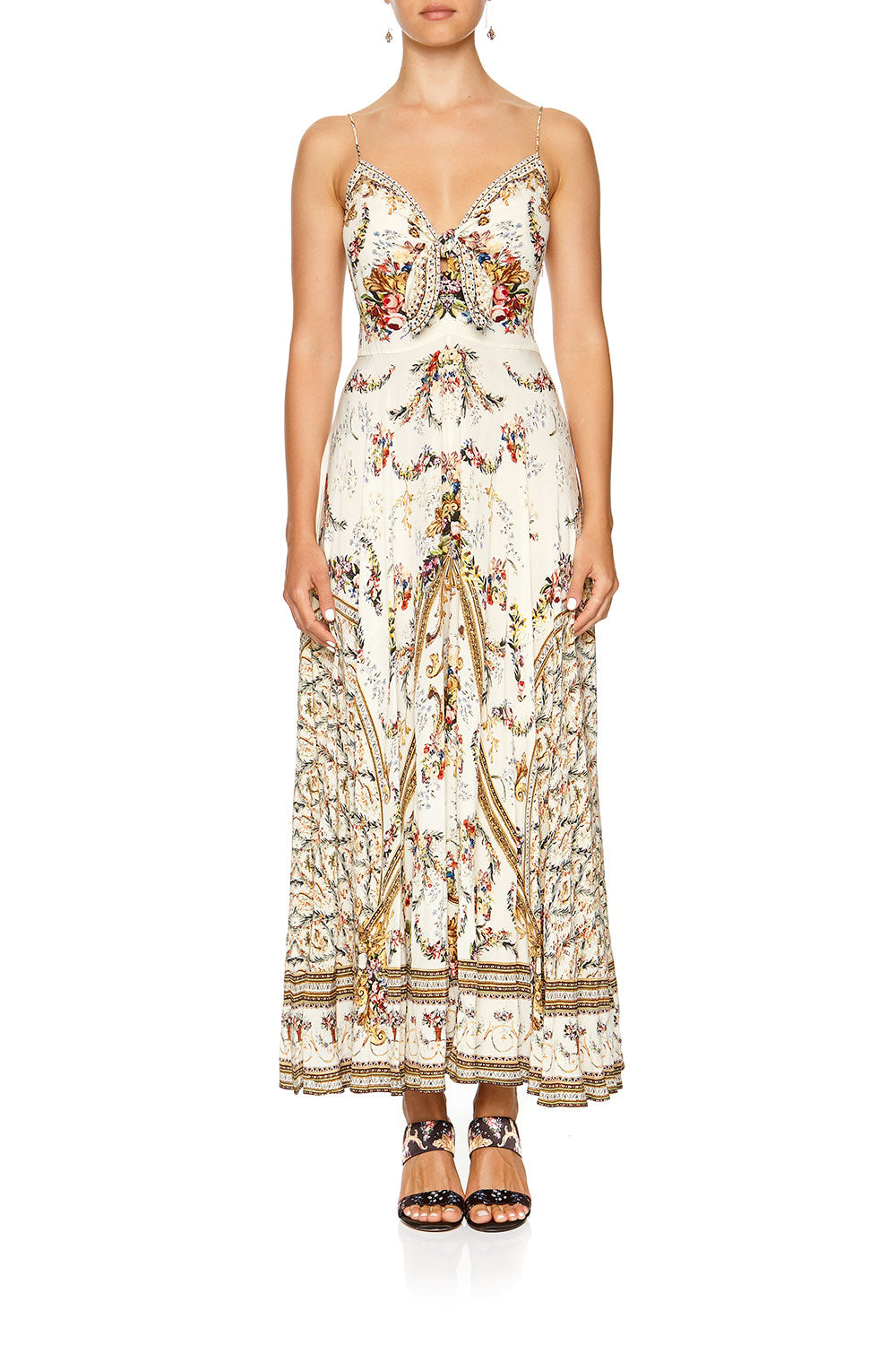 LONG DRESS WITH TIE FRONT OLYMPE ODE