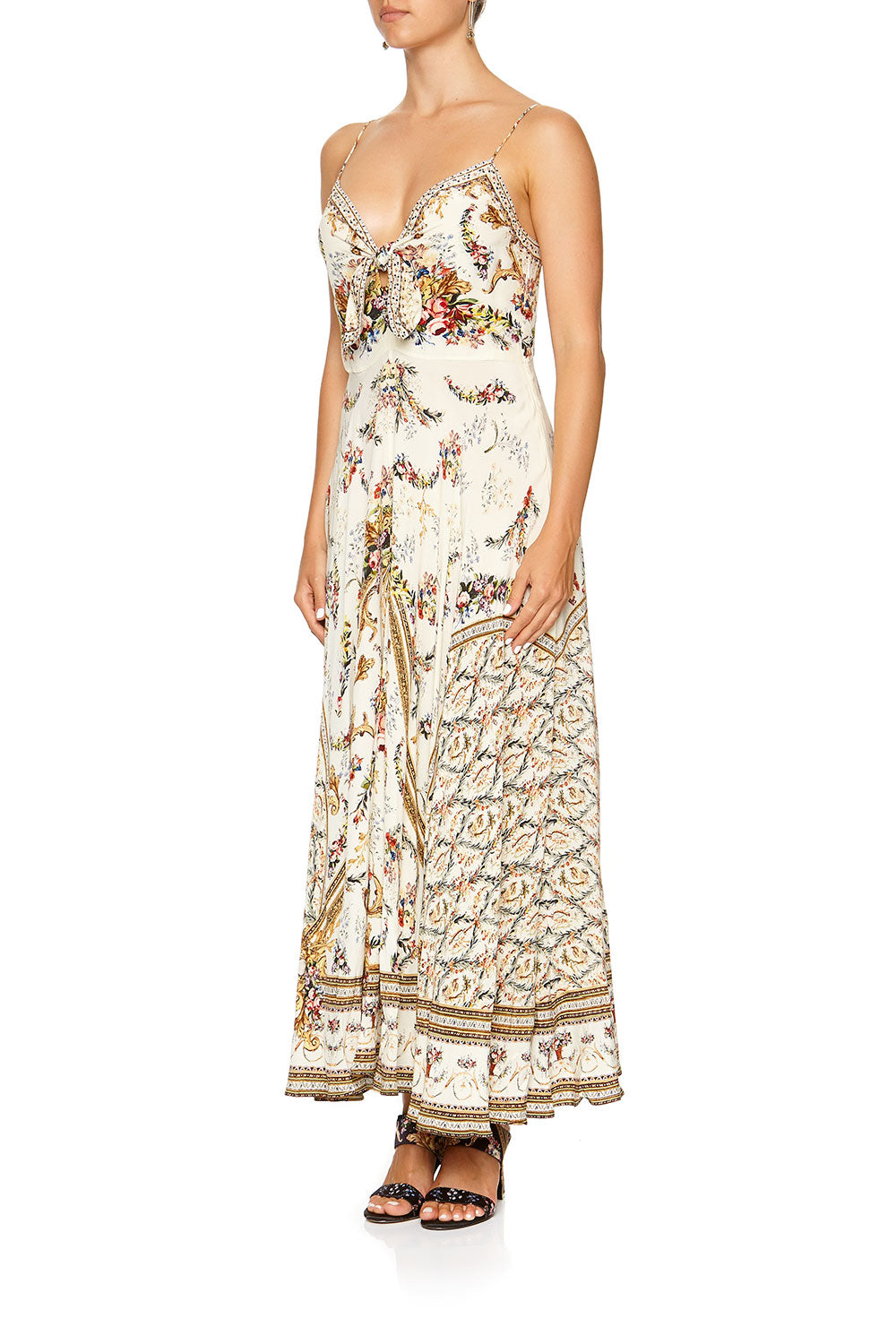 LONG DRESS WITH TIE FRONT OLYMPE ODE