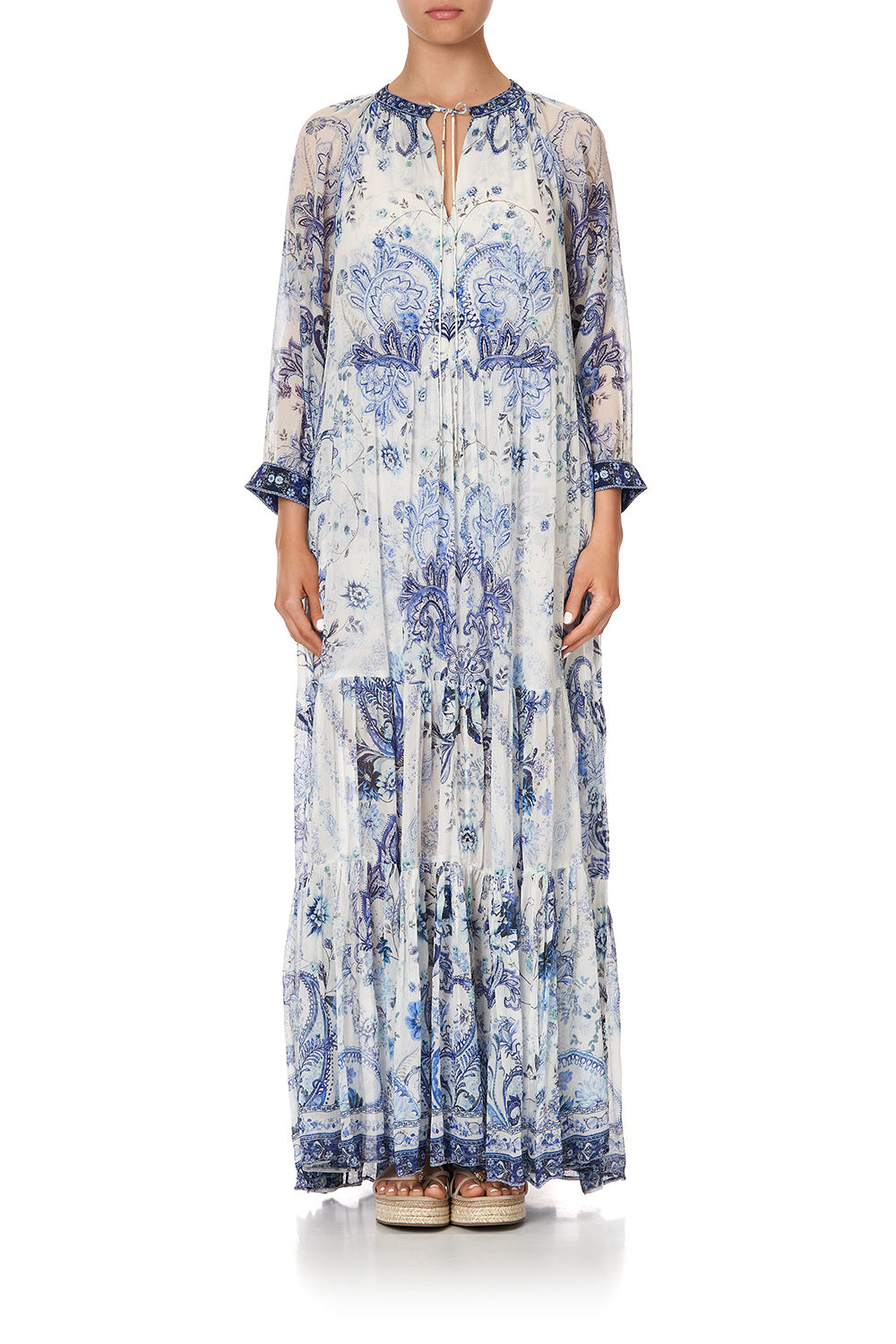 LONG GATHERED PANEL DRESS TALKING ABOUT A REVOLUTION