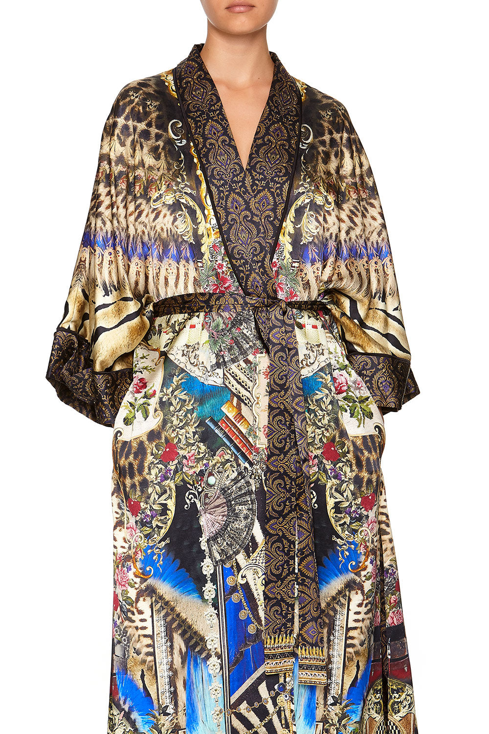 LONG ROBE WITH NARROW COLLAR STRONGER TOGETHER