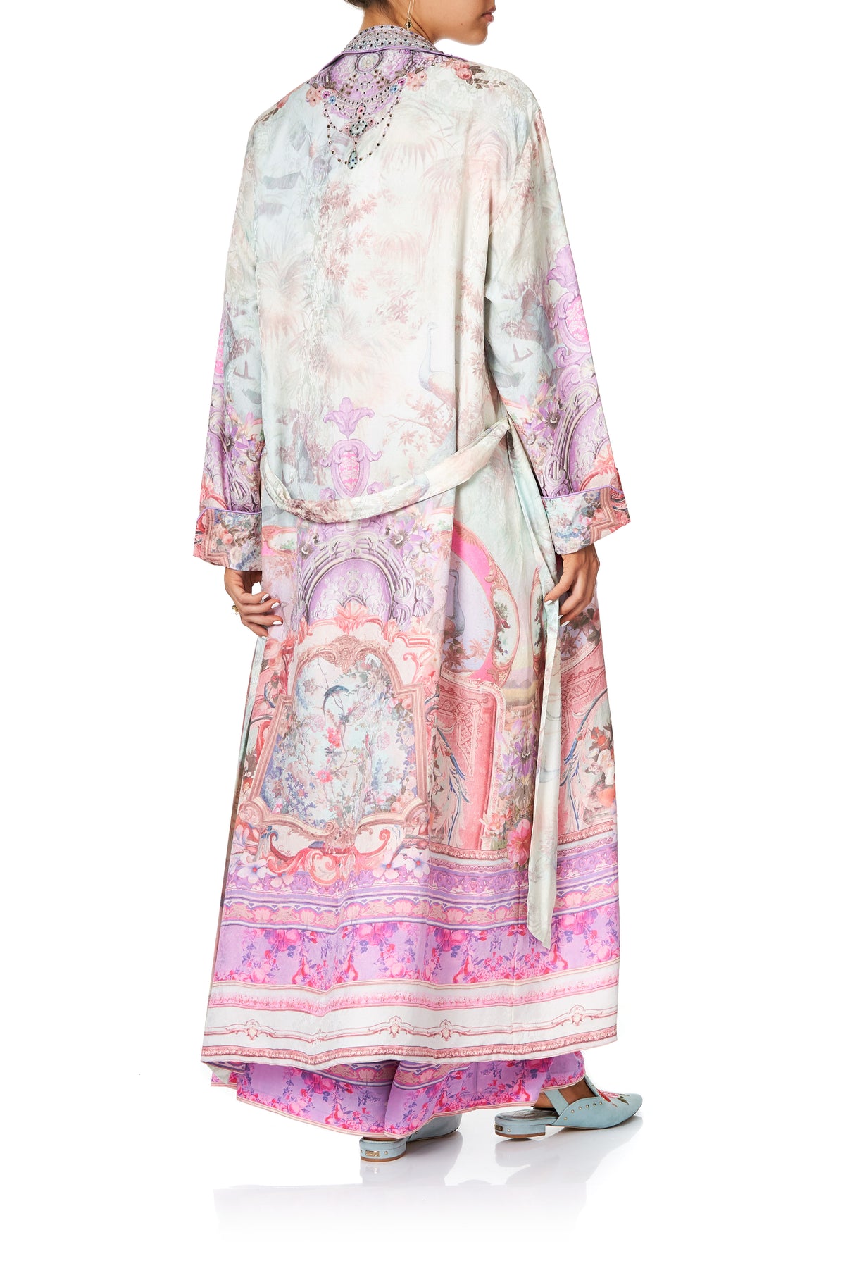 CAMILLA LONG ROBE WITH TIE ELECTRON LIBRE