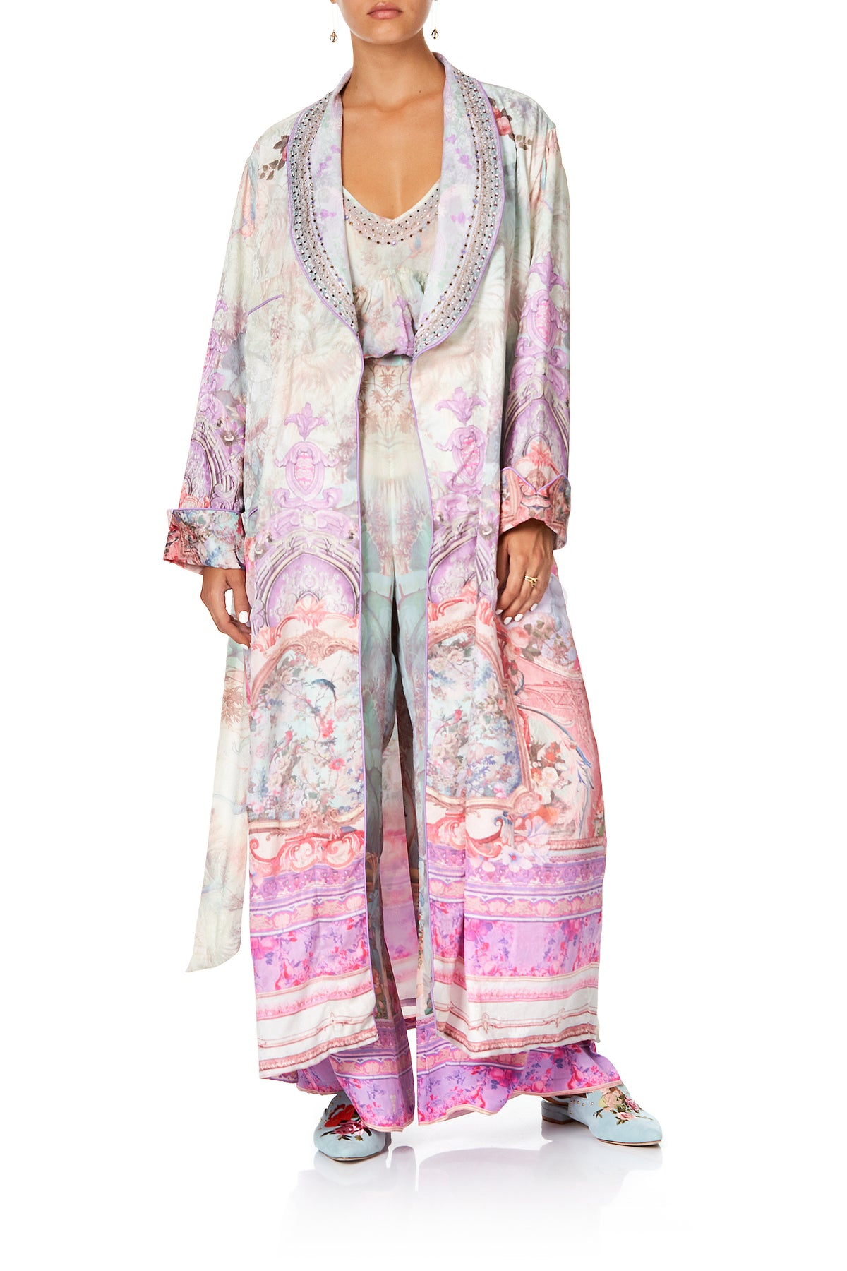 CAMILLA LONG ROBE WITH TIE ELECTRON LIBRE