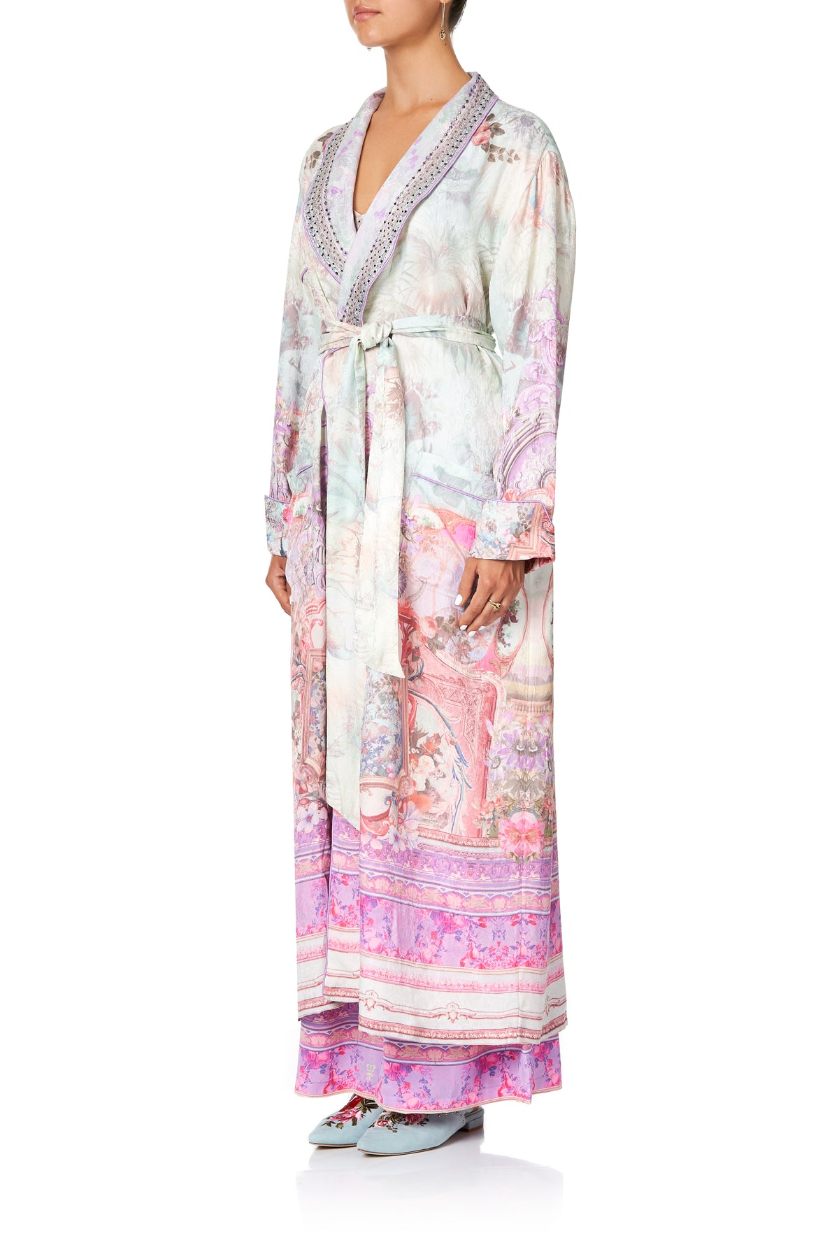 CAMILLA LONG ROBE WITH TIE ELECTRON LIBRE