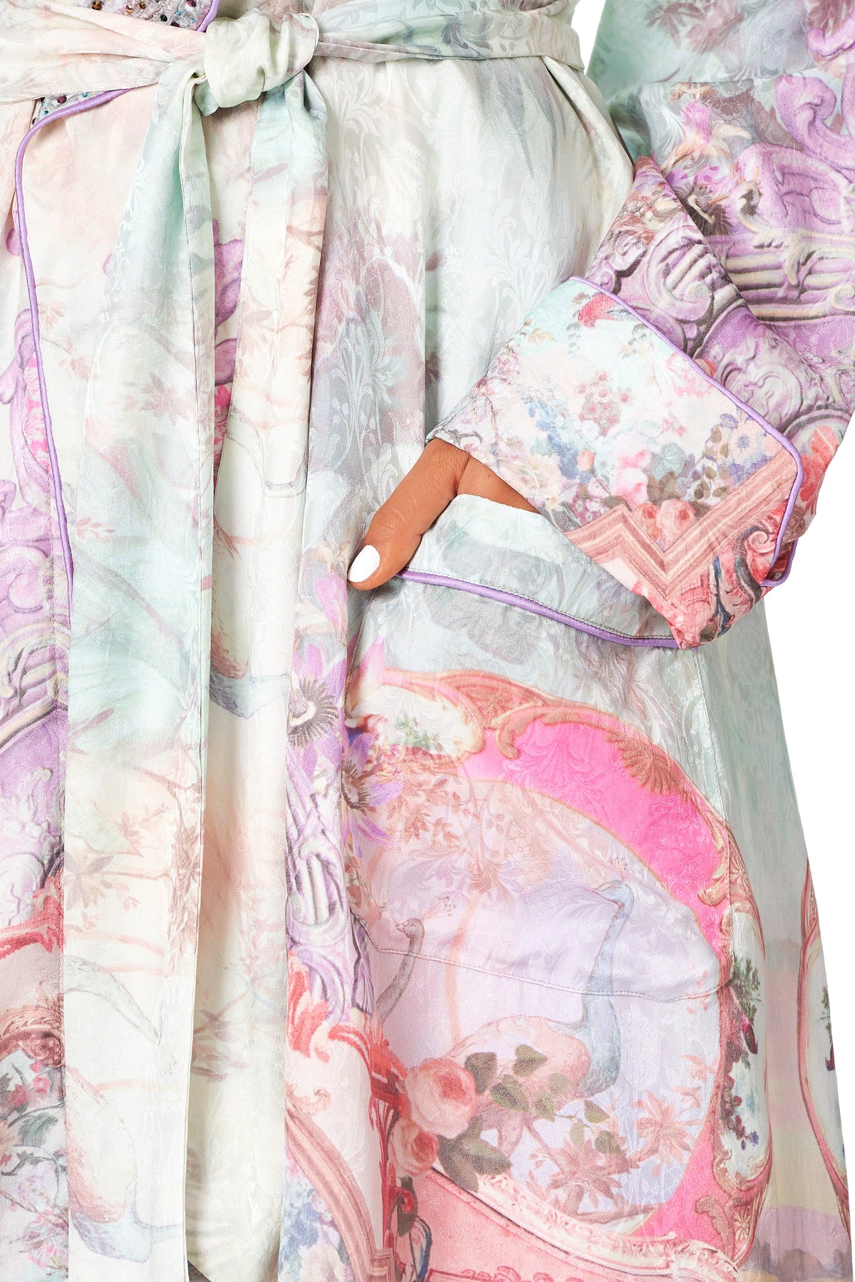 CAMILLA LONG ROBE WITH TIE ELECTRON LIBRE