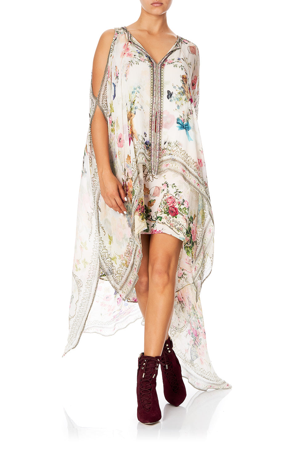 CAMILLA LONG SHEER OVERLAY DRESS JARDIN POSTCARDS