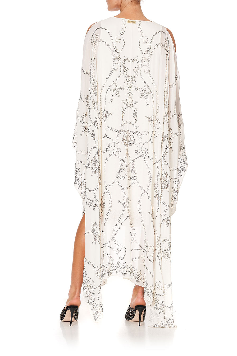 LONG SHEER OVERLAY DRESS LUXE CREAM