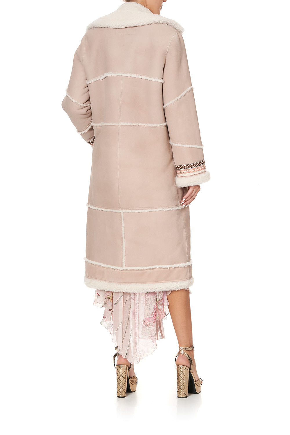 LONG SUEDE SHEARLING COAT ISTENANYA