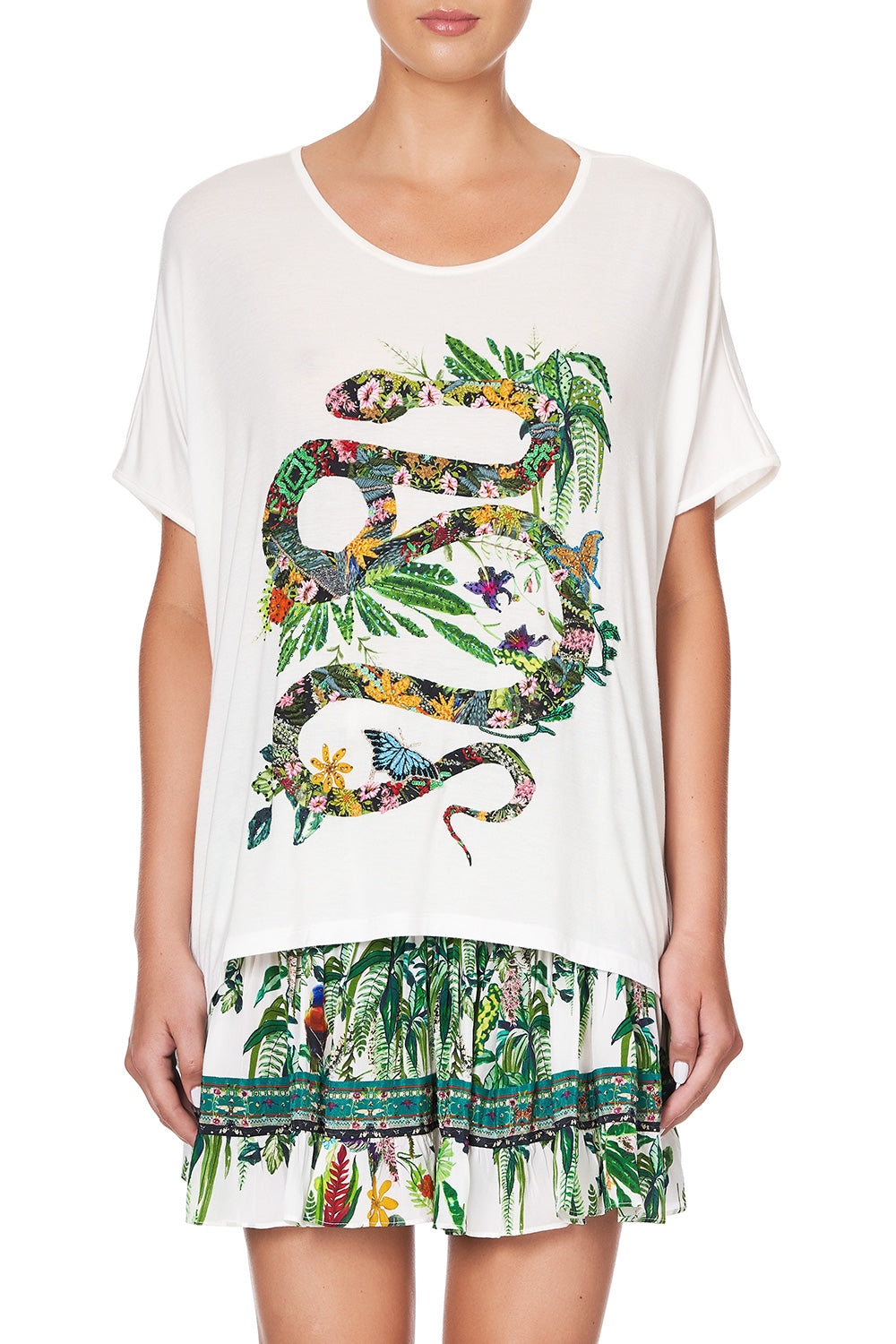 LOOSE FIT ROUND NECK TEE DAINTREE DARLING