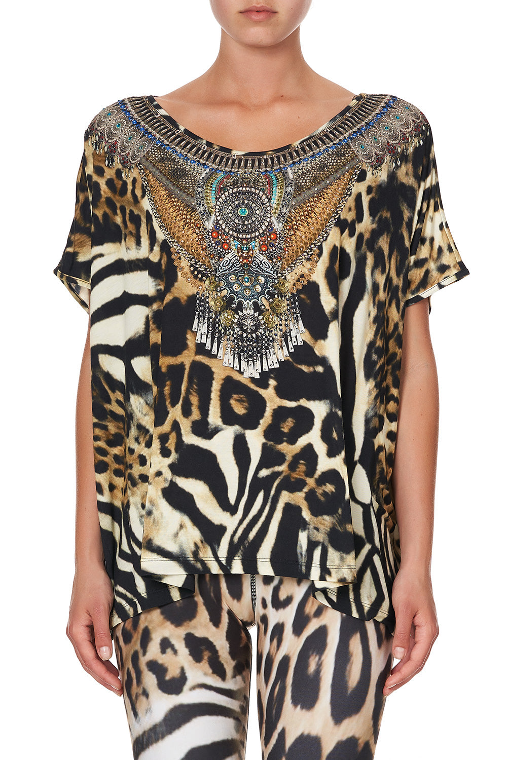 LOOSE FIT ROUND NECK TEE FELINE