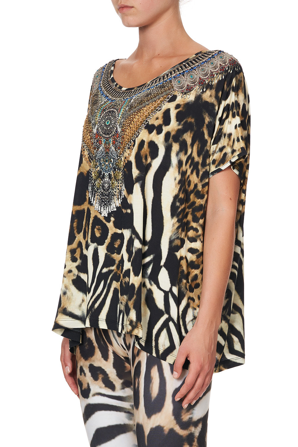 LOOSE FIT ROUND NECK TEE FELINE