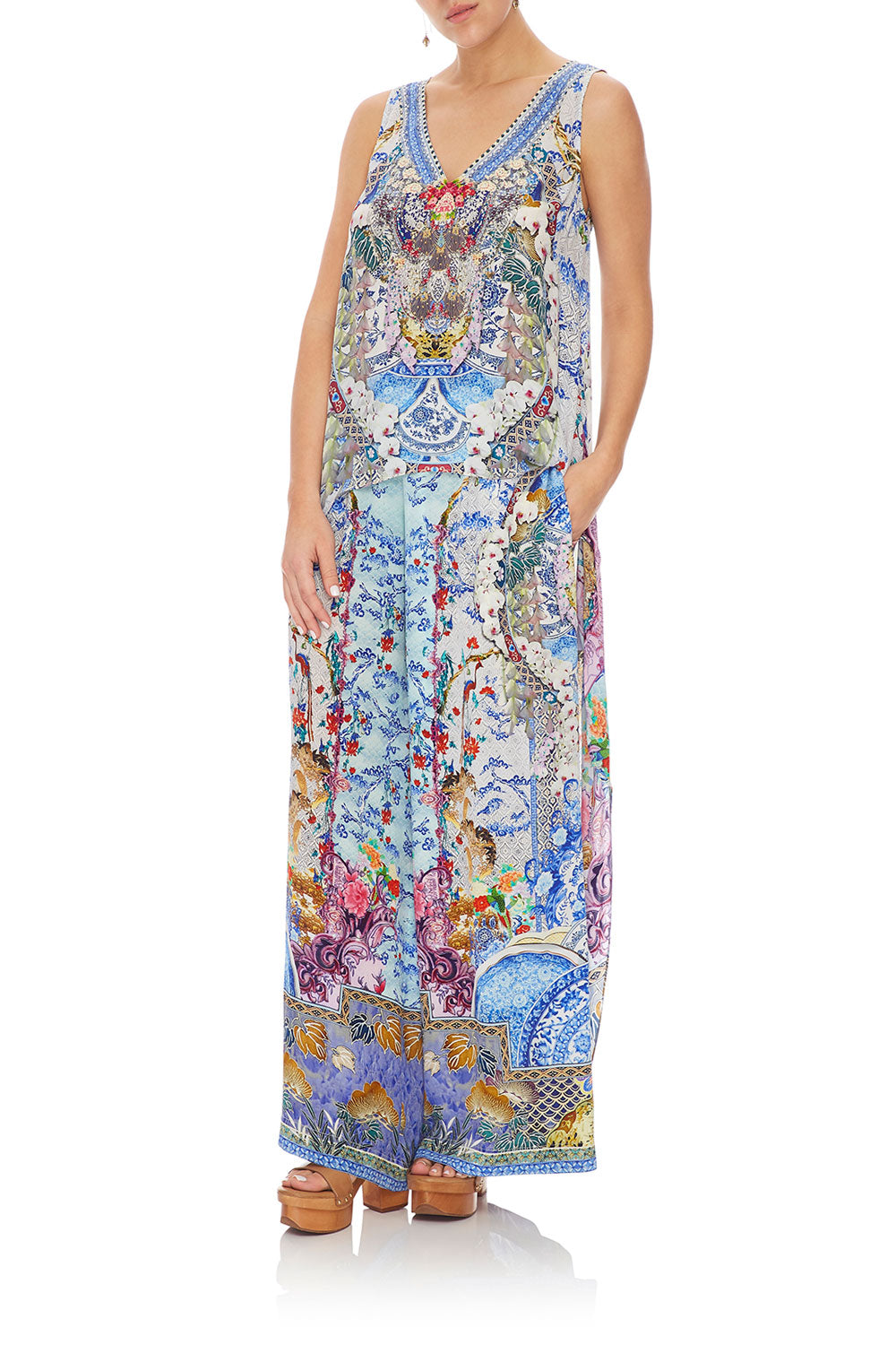 CAMILLA LOUNGE TROUSER W/ TIE WAIST GEISHA GATEWAYS