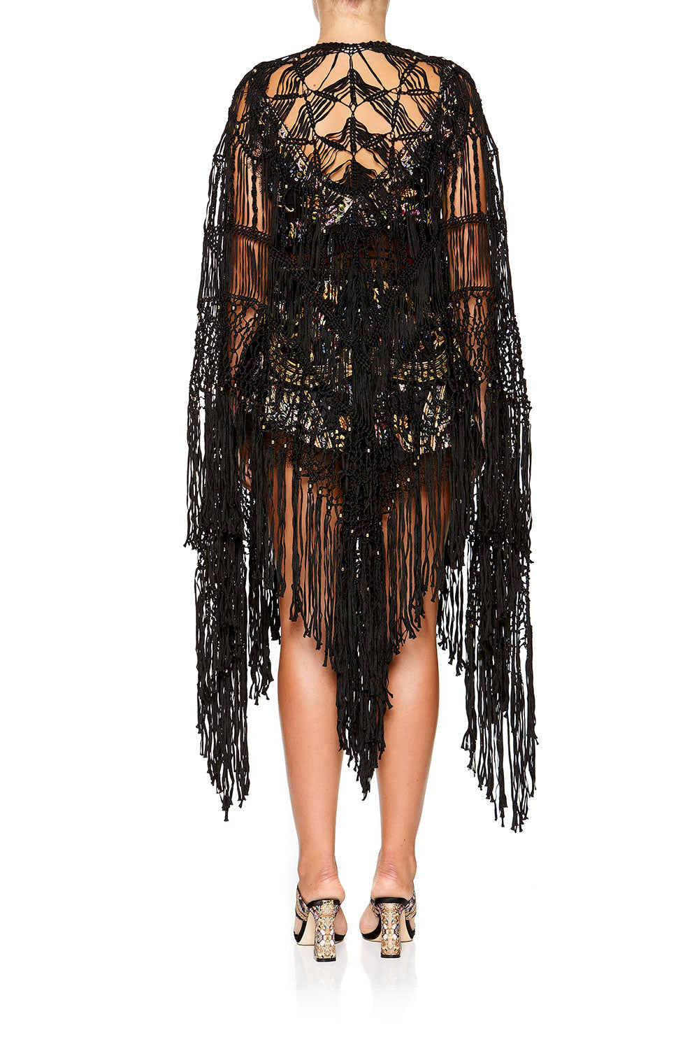 CAMILLA MACRAME THROW OVER PONCHO FRIEND IN FLORA