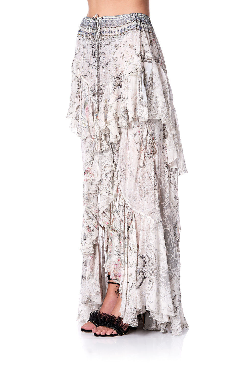 MAXI SKIRT WITH DOUBLE FRILL CRYSTAL CASTLE