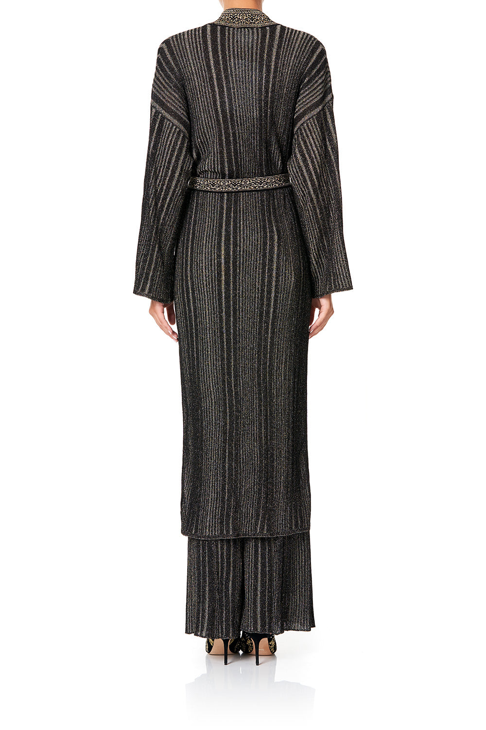 CAMILLA METALLIC KNIT CARDI WITH TIE REBELLE REBELLE