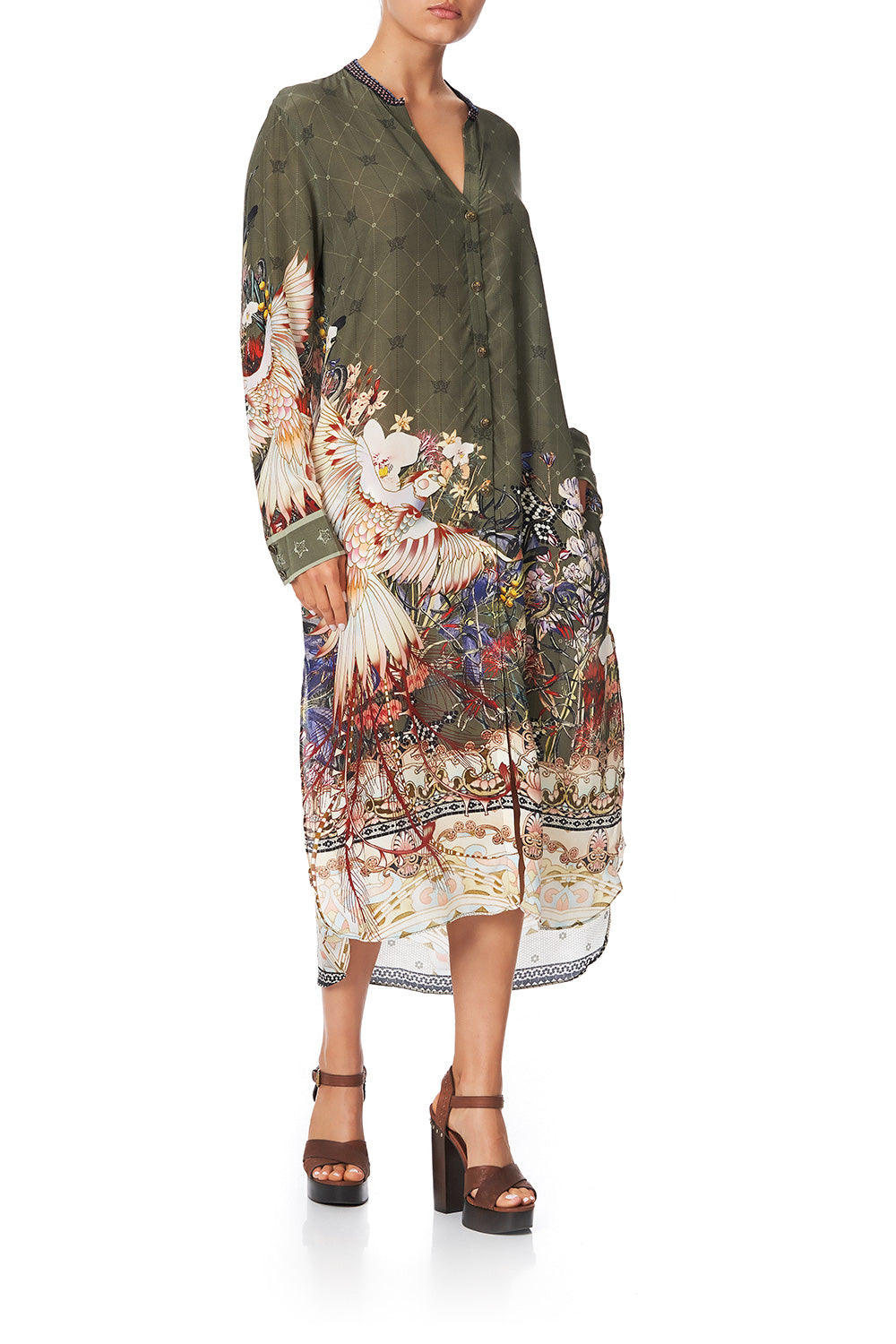 MID LENGTH SHIRT DRESS WATCHFUL WINGS