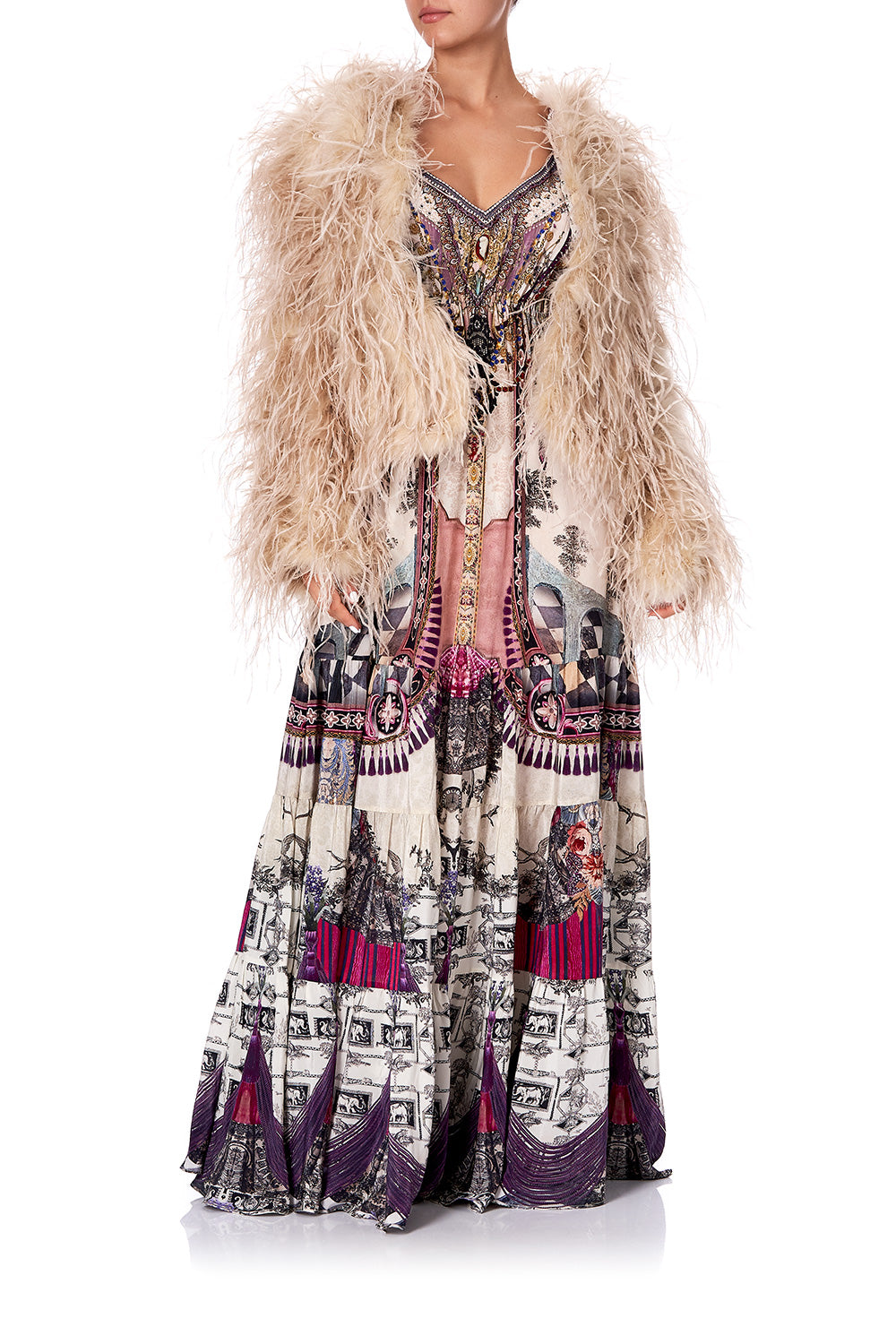 FEATHER JACKET VIOLET CITY