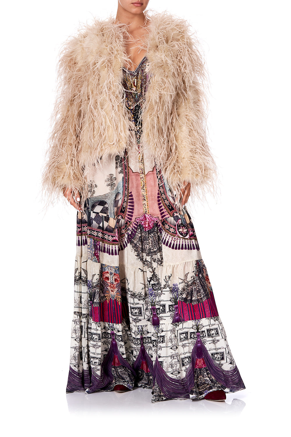 FEATHER JACKET VIOLET CITY