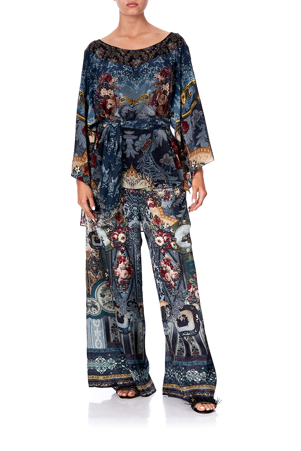 ROUND NECK TOP WITH BELT HOTEL BOHEME