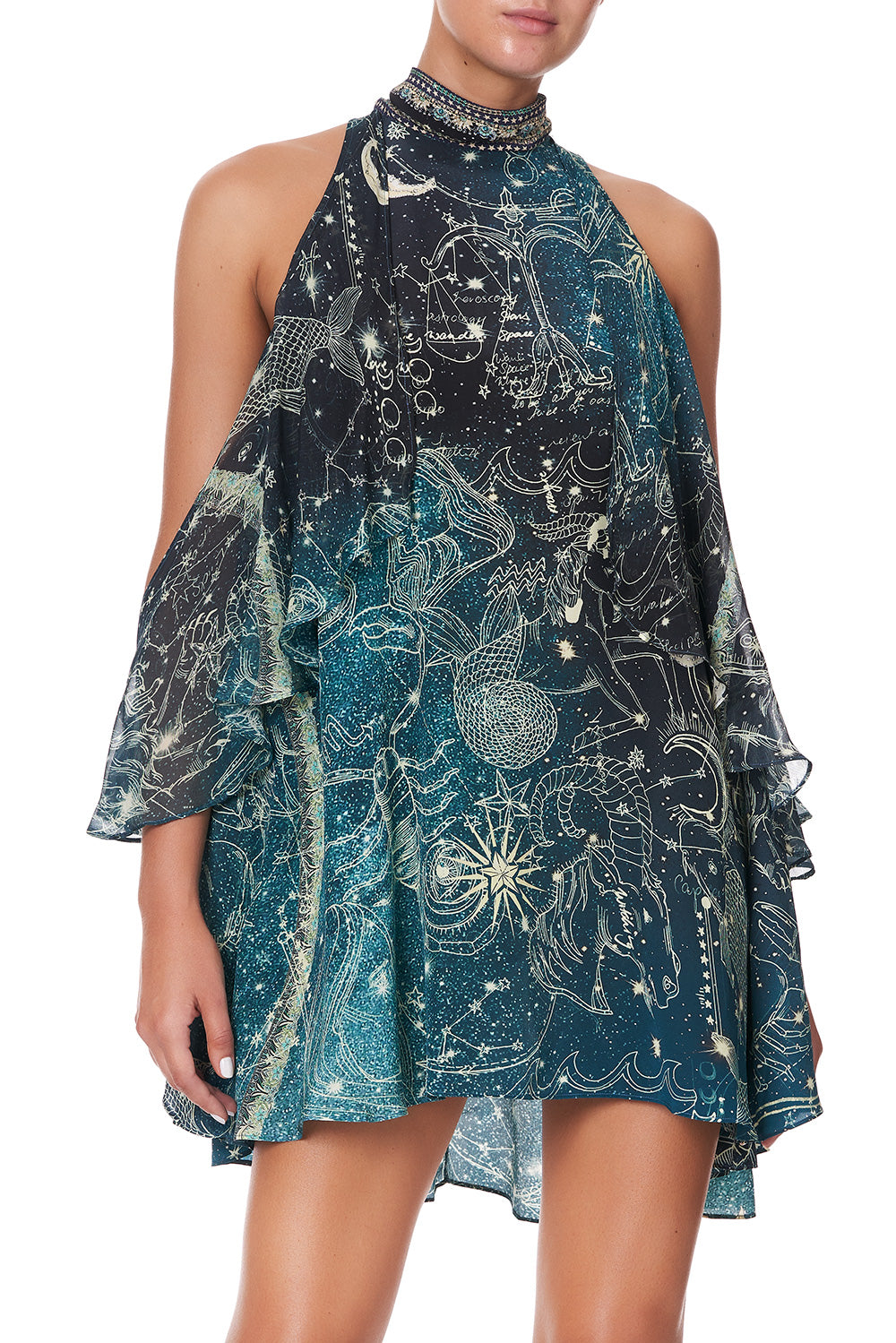 NECK TIE SHORT DRESS INTO THE MYSTIQUE