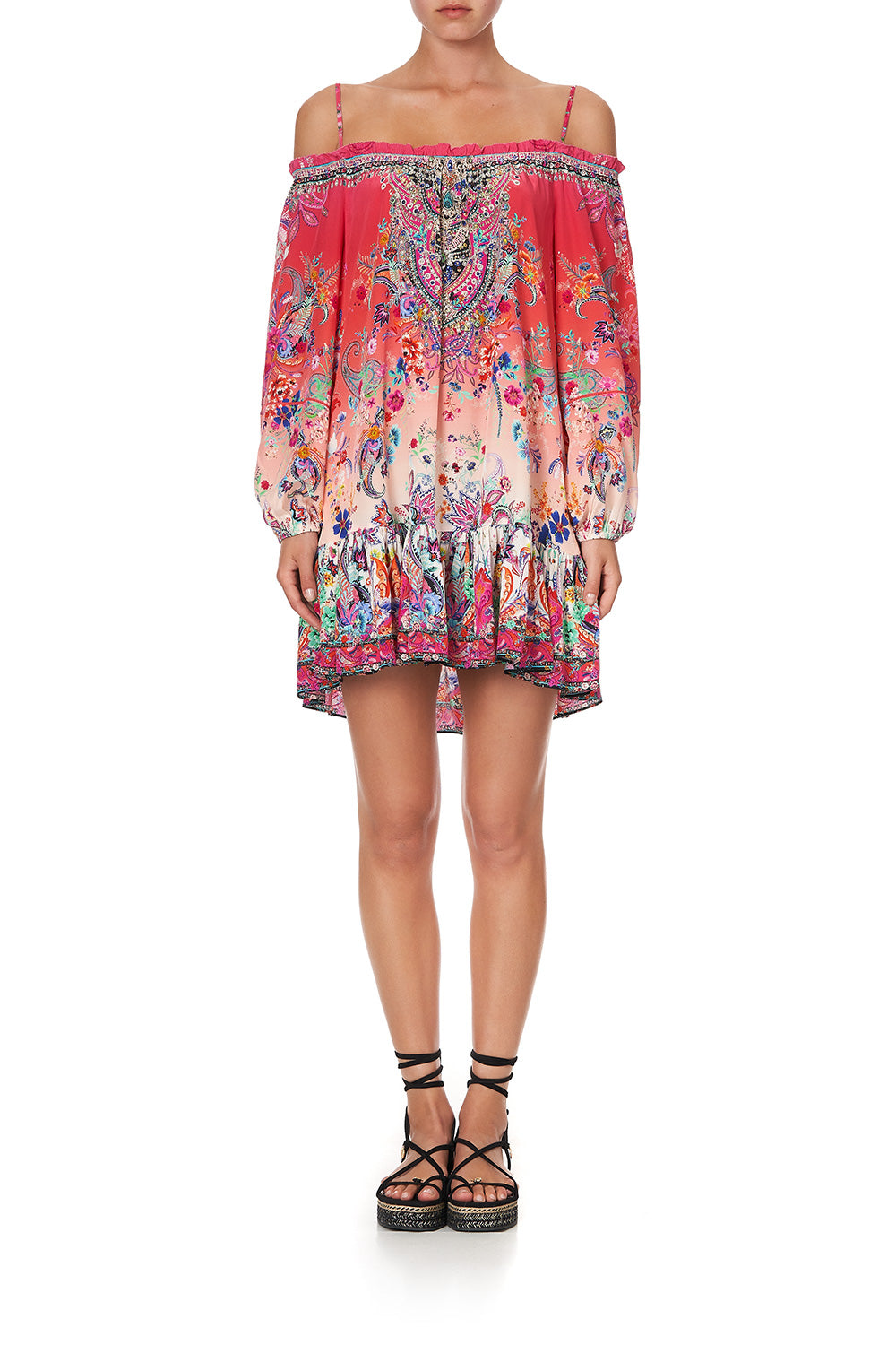 OFF SHOULDER DRESS WITH STRAPS FREE LOVE