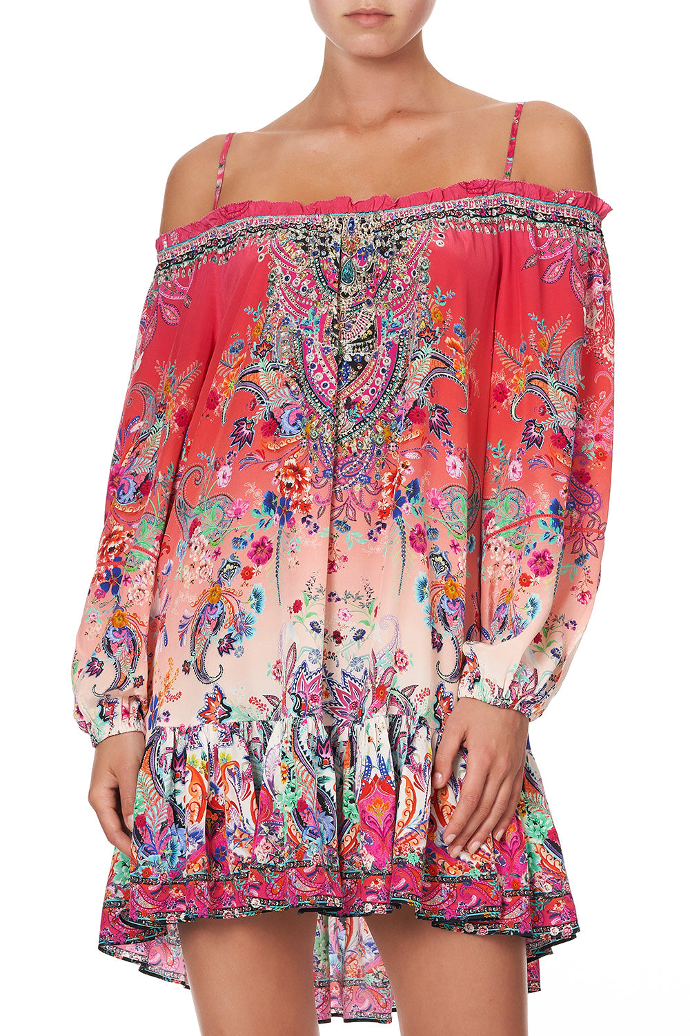 OFF SHOULDER DRESS WITH STRAPS FREE LOVE