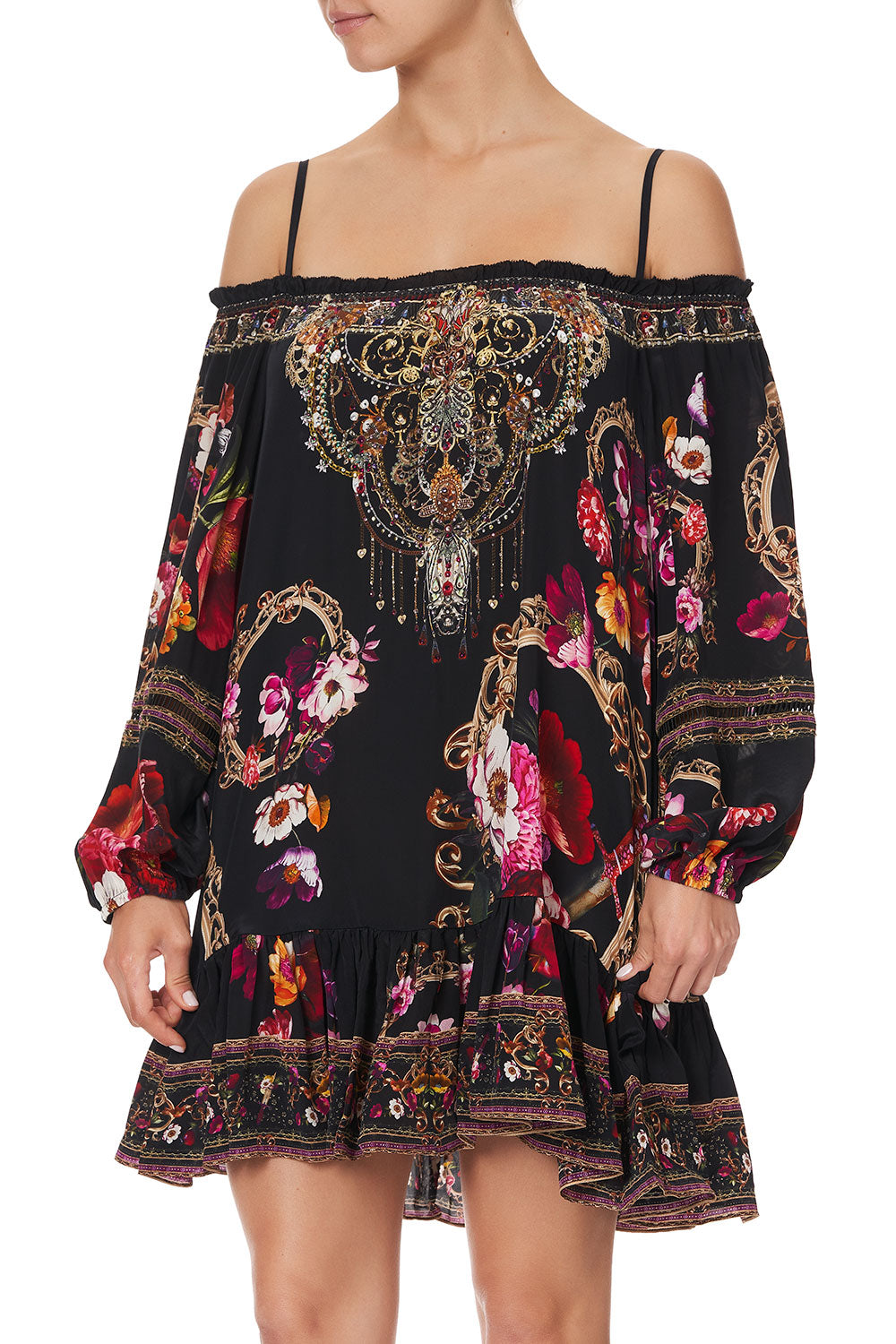 OFF SHOULDER DRESS WITH STRAPS MIRROR MIRROR