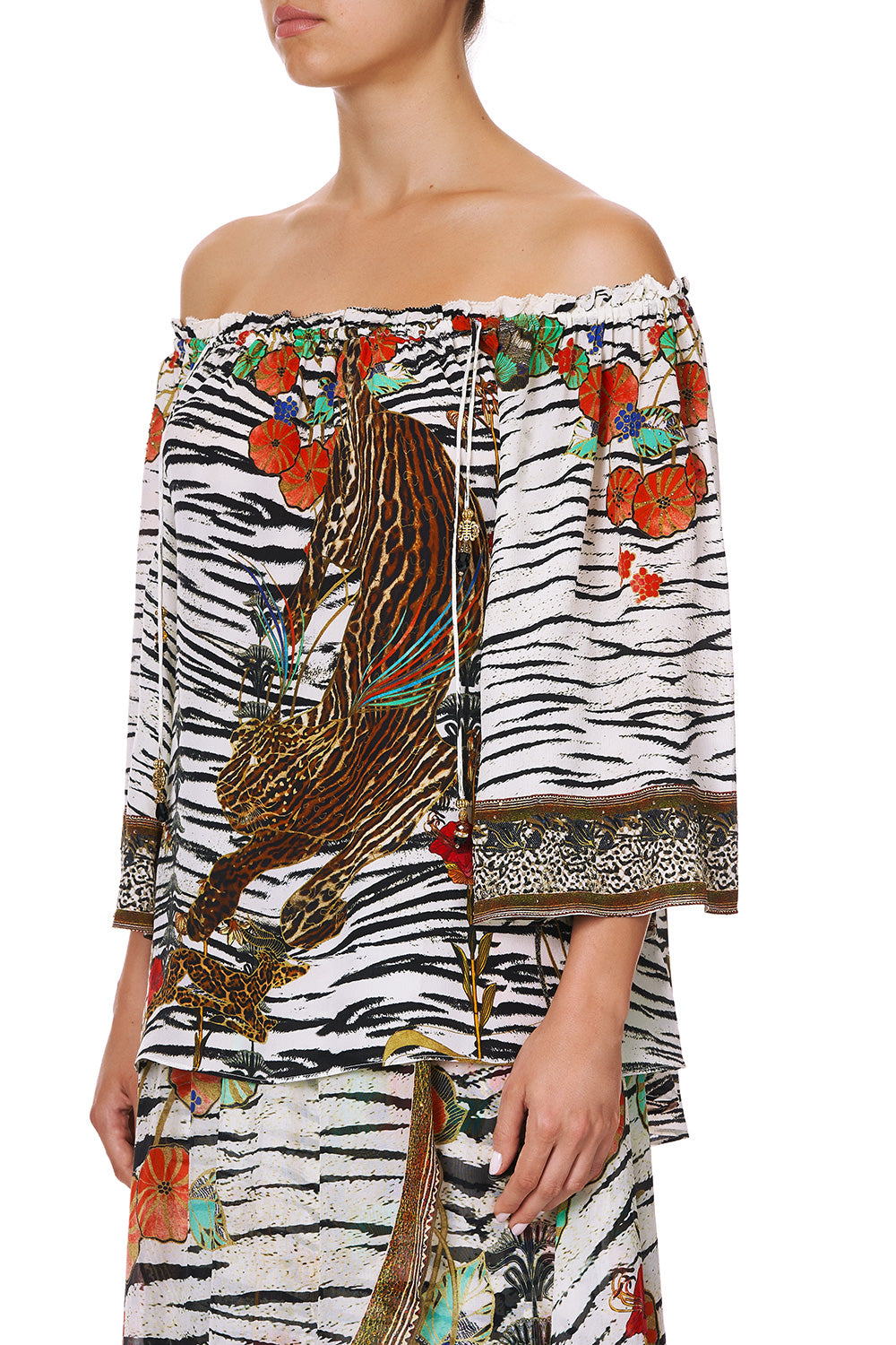 OFF SHOULDER FLARE BLOUSE COSMIC CONFLICT