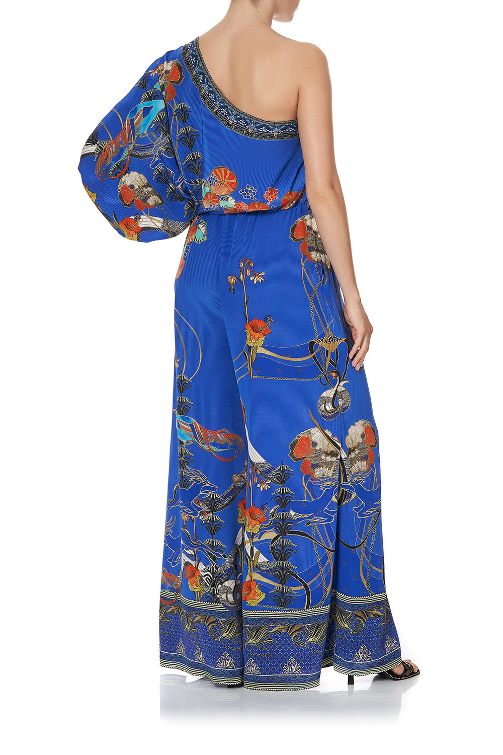 ONE SHOULDER FLARED JUMPSUIT TREE OF LIFE