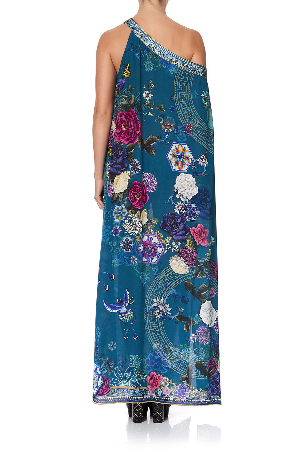 ONE SHOULDER KAFTAN WITH NECKBAND LUNAR GAZING