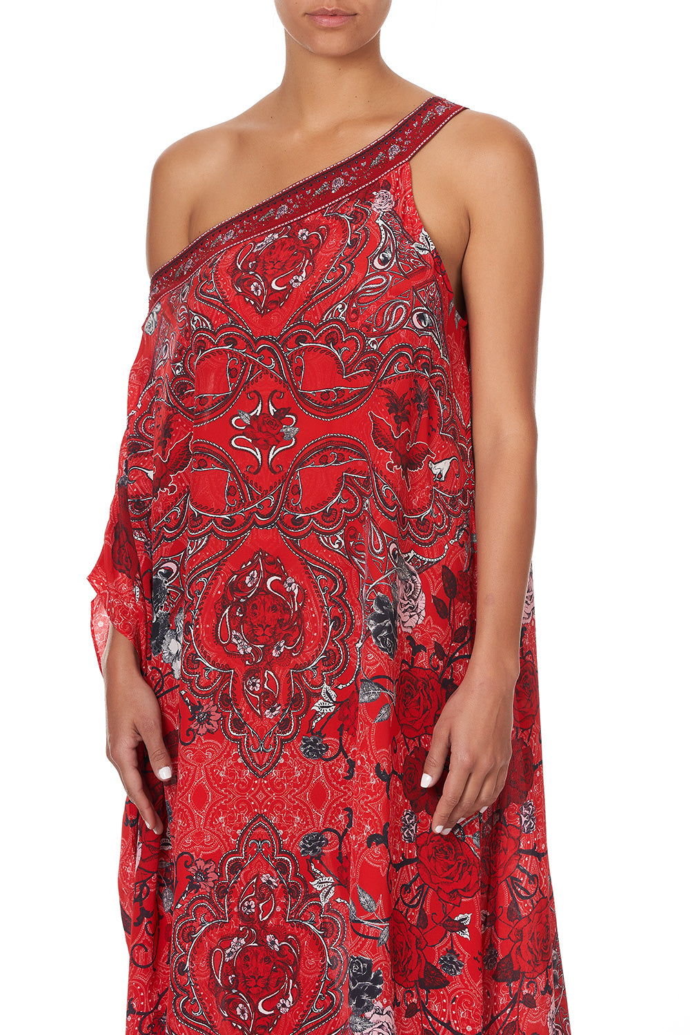 ONE SHOULDER KAFTAN WITH NECKBAND PIRATE PUNK