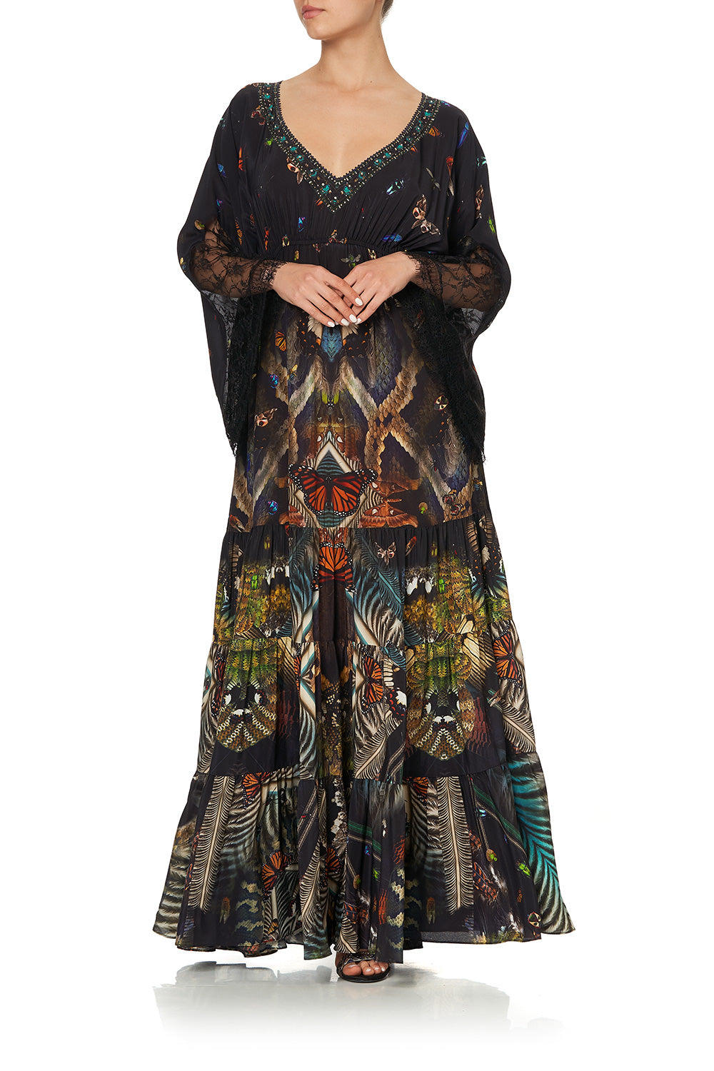 PANEL DRESS WITH LACE SLEEVE MATERNAL INSTINCT