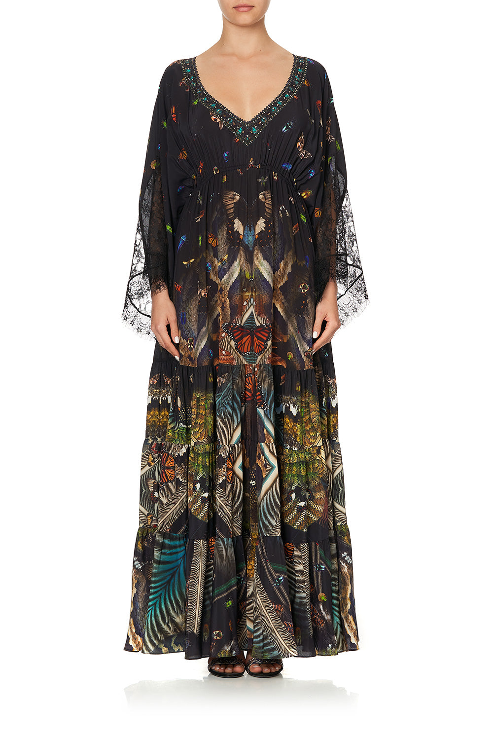 PANEL DRESS WITH LACE SLEEVE MATERNAL INSTINCT