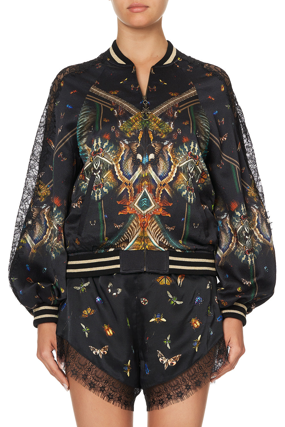 PANELLED SLEEVE BLOUSON BOMBER MATERNAL INSTINCT