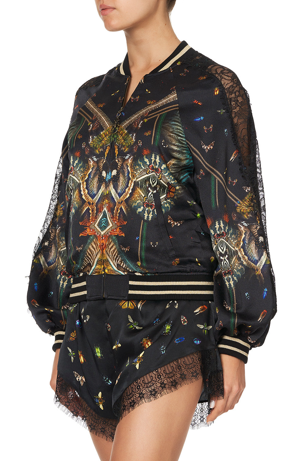 PANELLED SLEEVE BLOUSON BOMBER MATERNAL INSTINCT