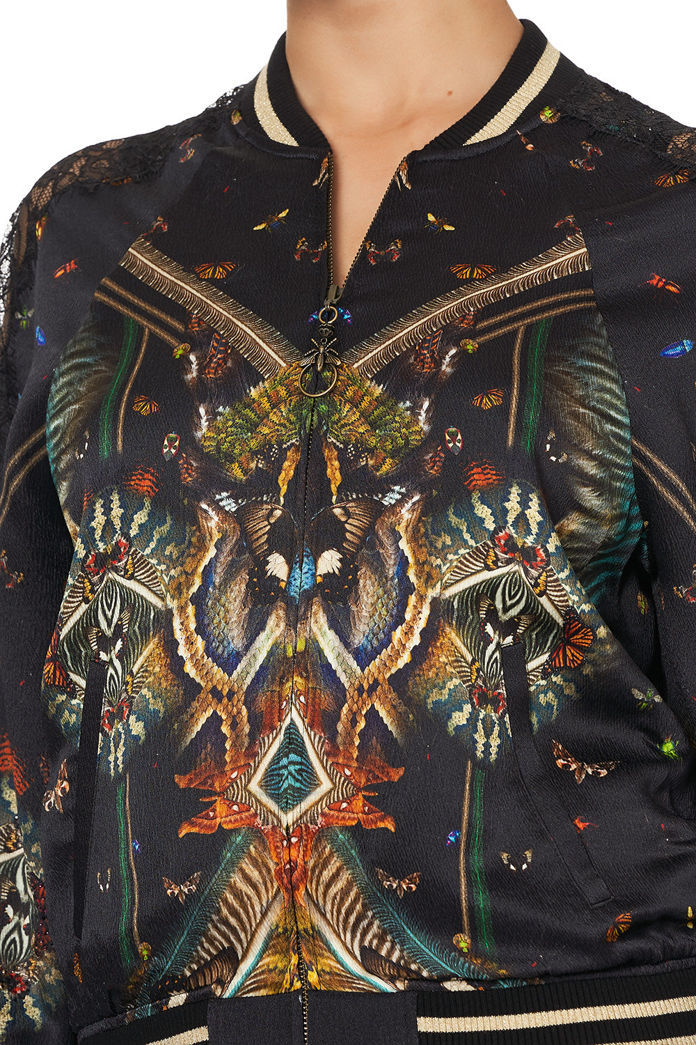 PANELLED SLEEVE BLOUSON BOMBER MATERNAL INSTINCT