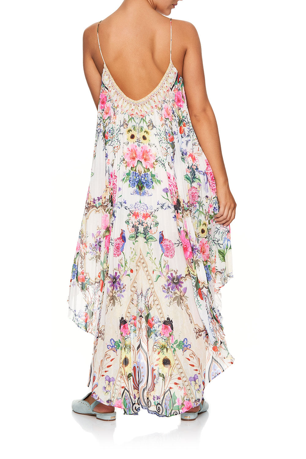 PLEATED BUTTON FRONT SLIP DRESS BOHEME