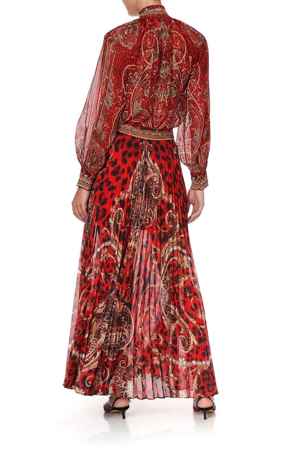 PLEATED FULL HEM SKIRT SLAVE TO THE RHYTHM