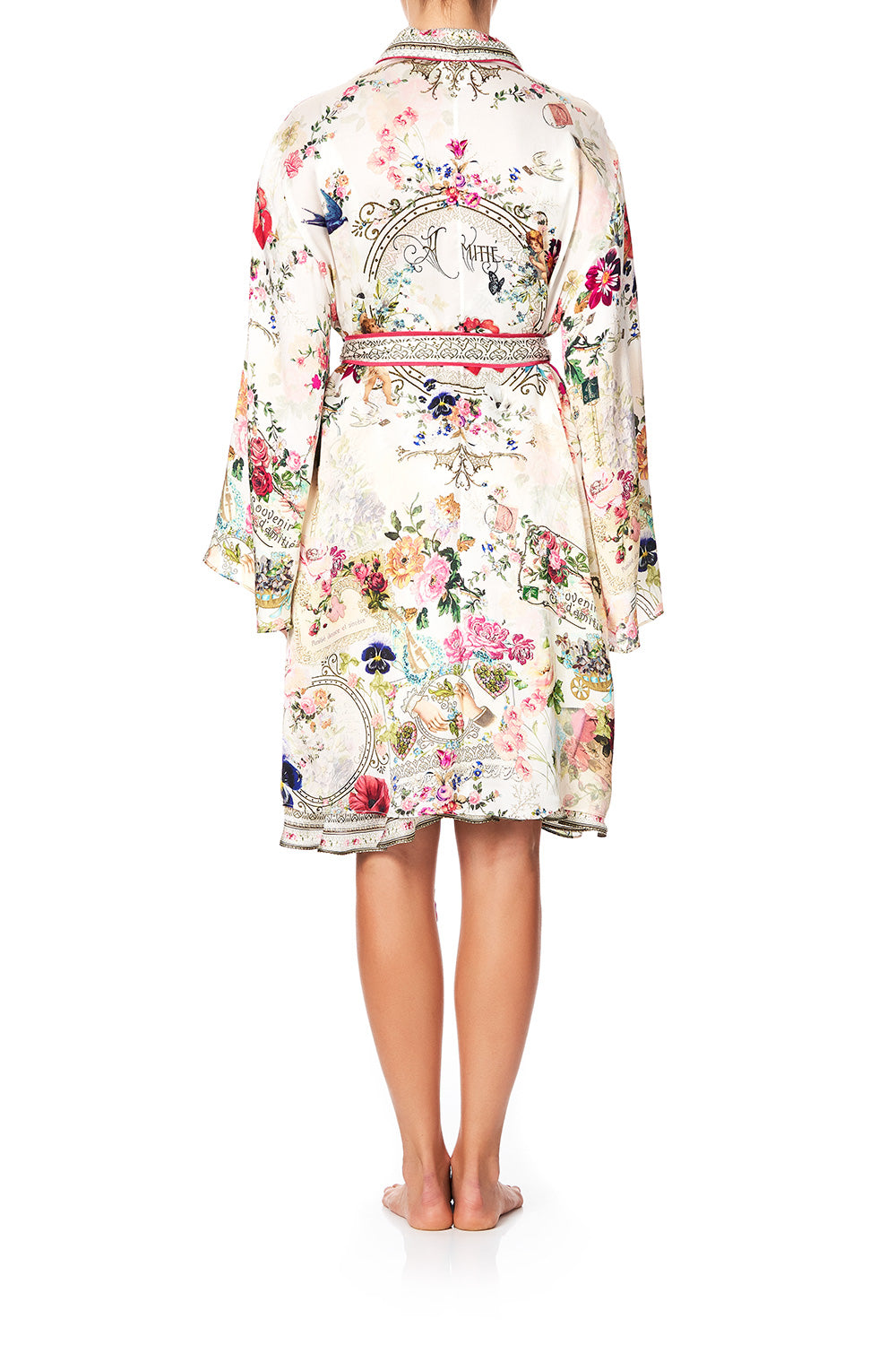 SLEEPWEAR FLARED SLEEVE DRESSING GOWN JARDIN POSTCARDS