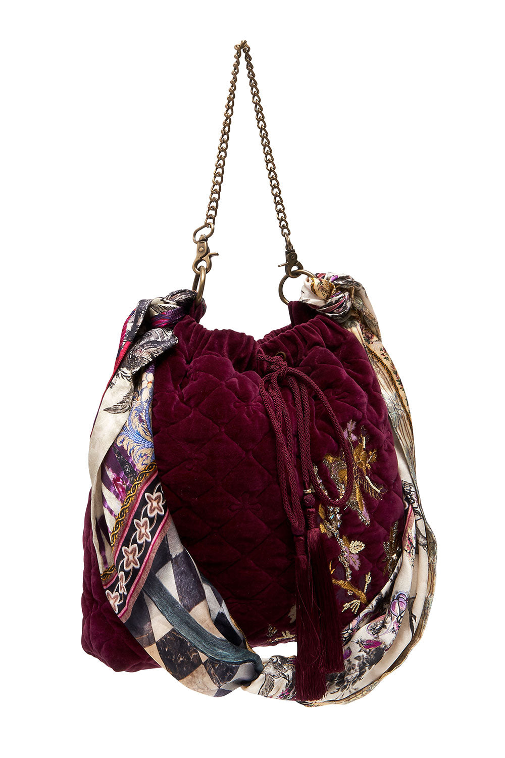 QUILTED DRAWSTRING BAG VIOLET CITY