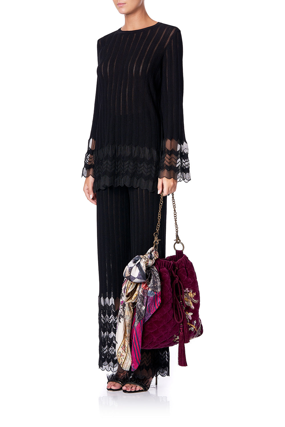 QUILTED DRAWSTRING BAG VIOLET CITY