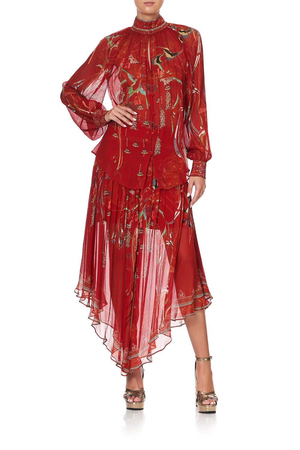 RAGLAN BUTTON UP SHIRT FORBIDDEN FRUIT